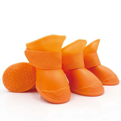Waterproof Silicone Dog Rain Boots - 4-Pack