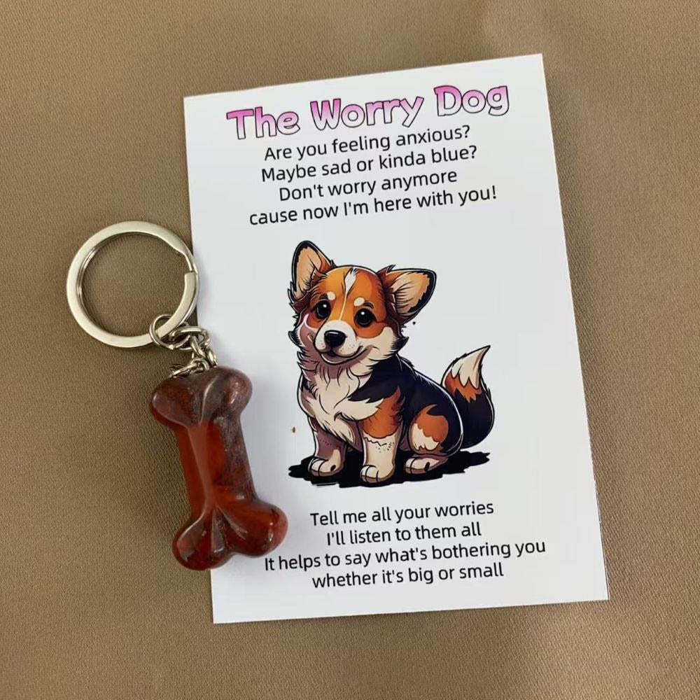The Worry Dog Crystal Keychain – Emotional Support Gift