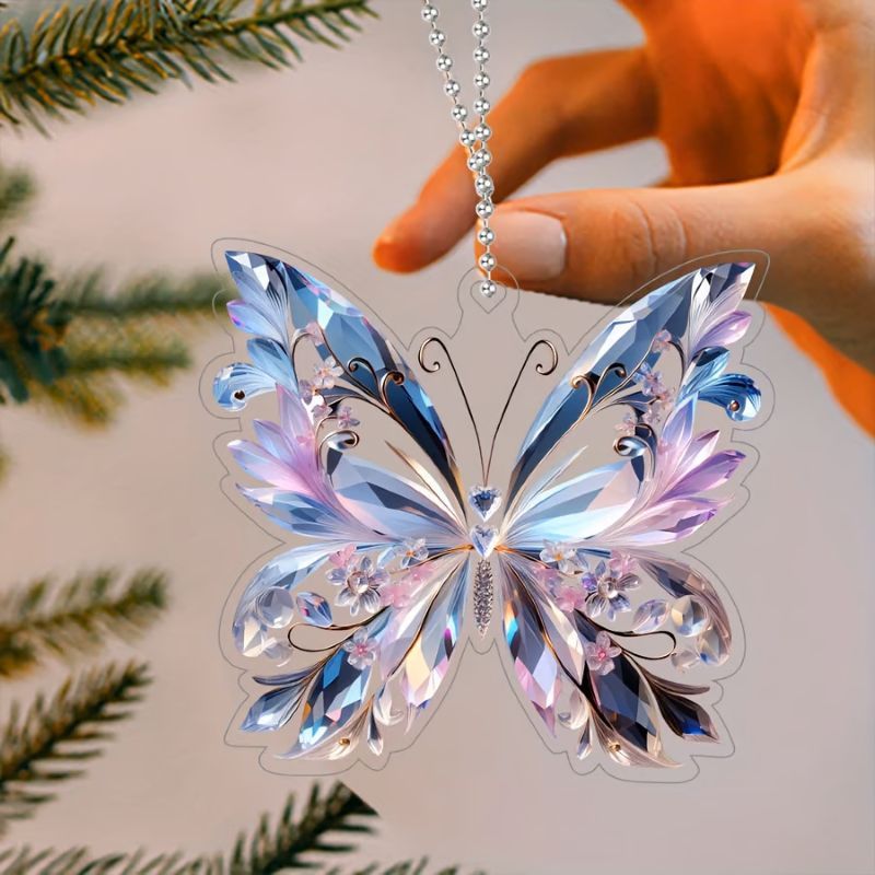 Crystal Butterfly Acrylic Pendant