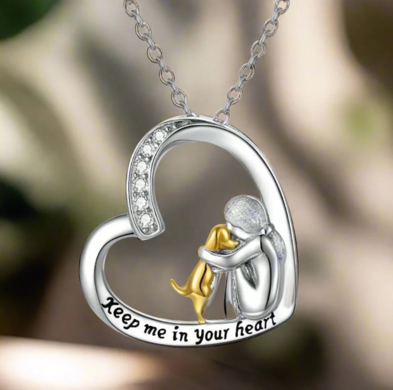 Dog Hug Pendant Necklace