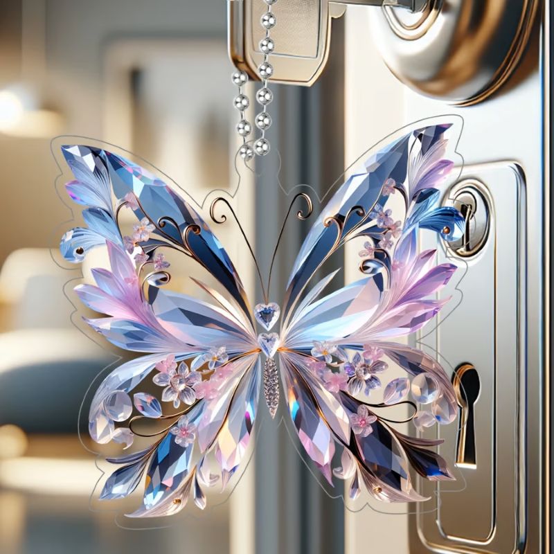 Crystal Butterfly Acrylic Pendant