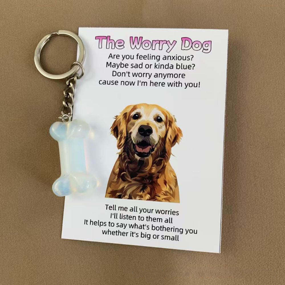 The Worry Dog Crystal Keychain – Emotional Support Gift