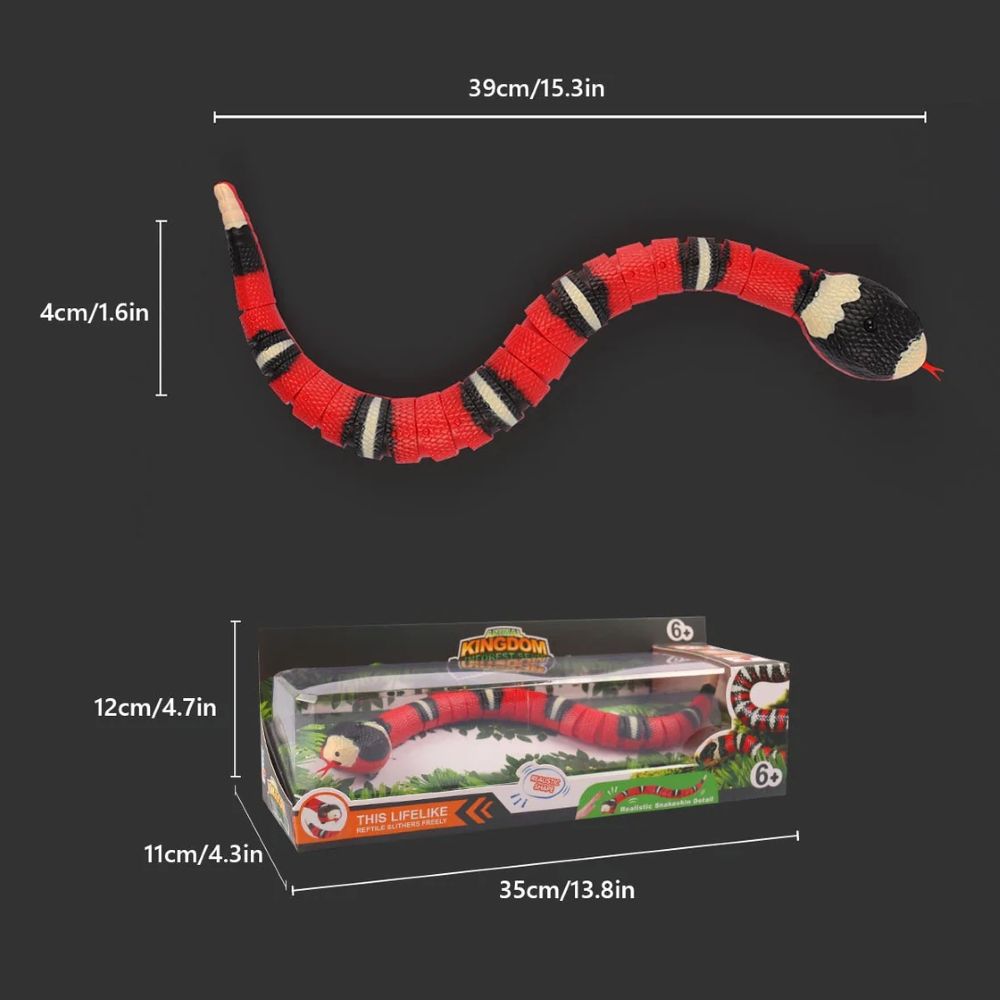 Realistic 3D Snake Interactive Cat Toy – Smart Sensor Automatic Moving Toy