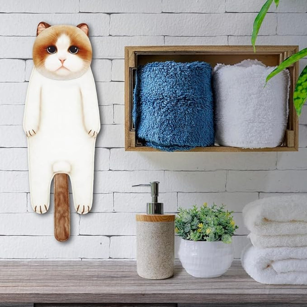 Adorable Cat Hand Towel With Hanging Loop - Ragdoll Cat