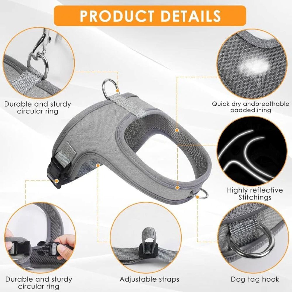 Breathable Dog Harness with Reflective Leash