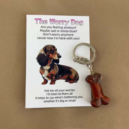 The Worry Dog Crystal Keychain – Emotional Support Gift