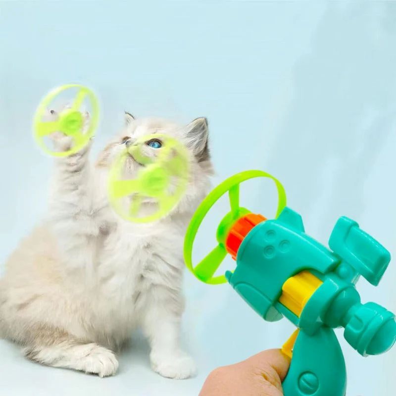 Light-Up Flying Disc Cat Launcher Set