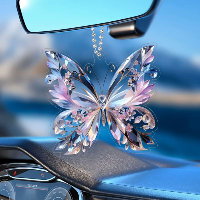 Crystal Butterfly Acrylic Pendant