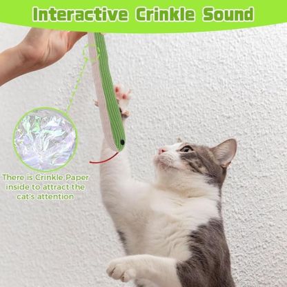 Interactive Snake Plush Toy for Cats & Dogs – Crinkle Paper Inside, Bite-Resistant Design