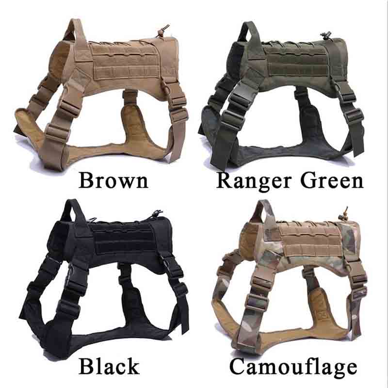 Tactical No-Choke Dog Harness Service Vest With Top Handle