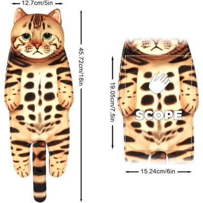 Adorable Cat Hand Towel With Hanging Loop - Bengal Cat