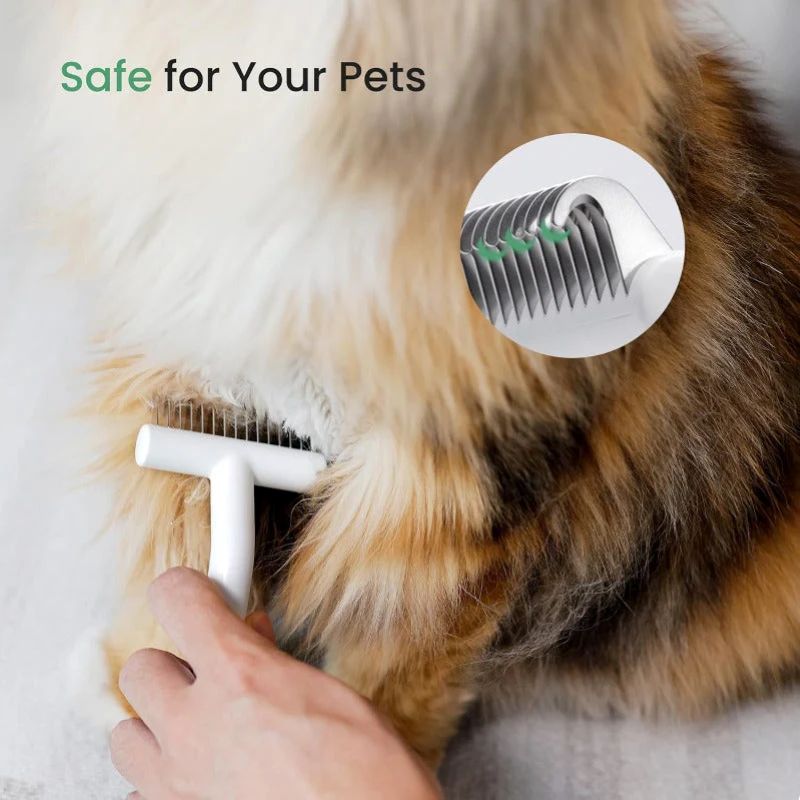 Pet Shedding & Grooming Brush with Skin-Safe Blades