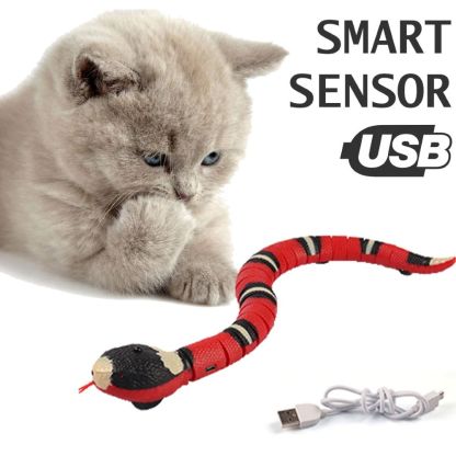 Realistic 3D Snake Interactive Cat Toy – Smart Sensor Automatic Moving Toy