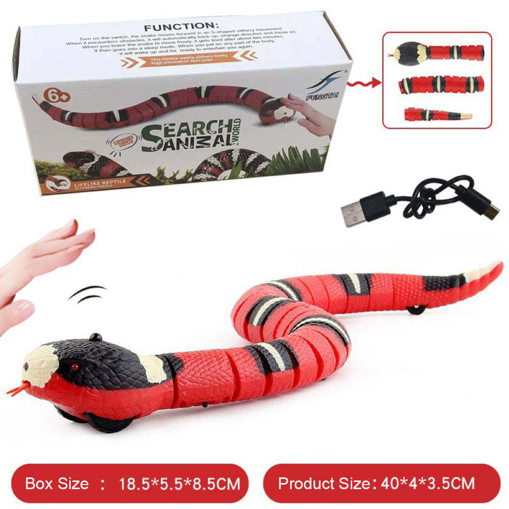 Realistic 3D Snake Interactive Cat Toy – Smart Sensor Automatic Moving Toy