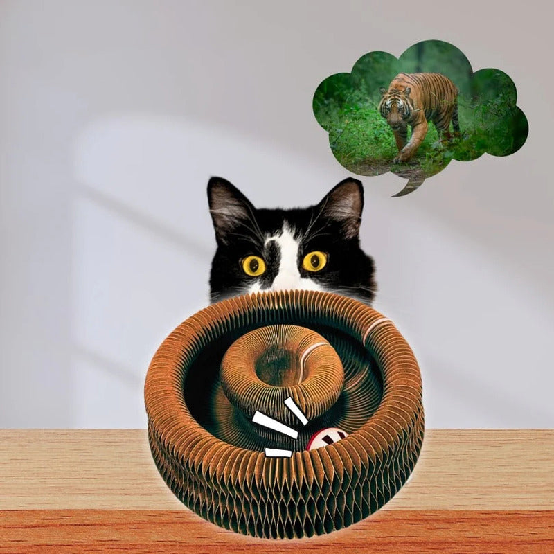 Magic Foldable Cat Scratching Board With Bell Accordion