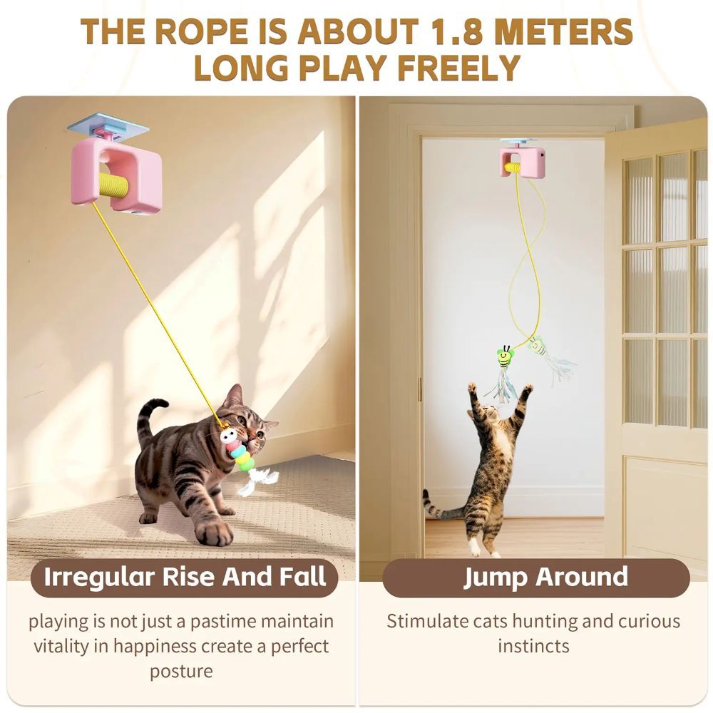 Automatic Electric Cat Teaser Toy With Rising & Falling Motion