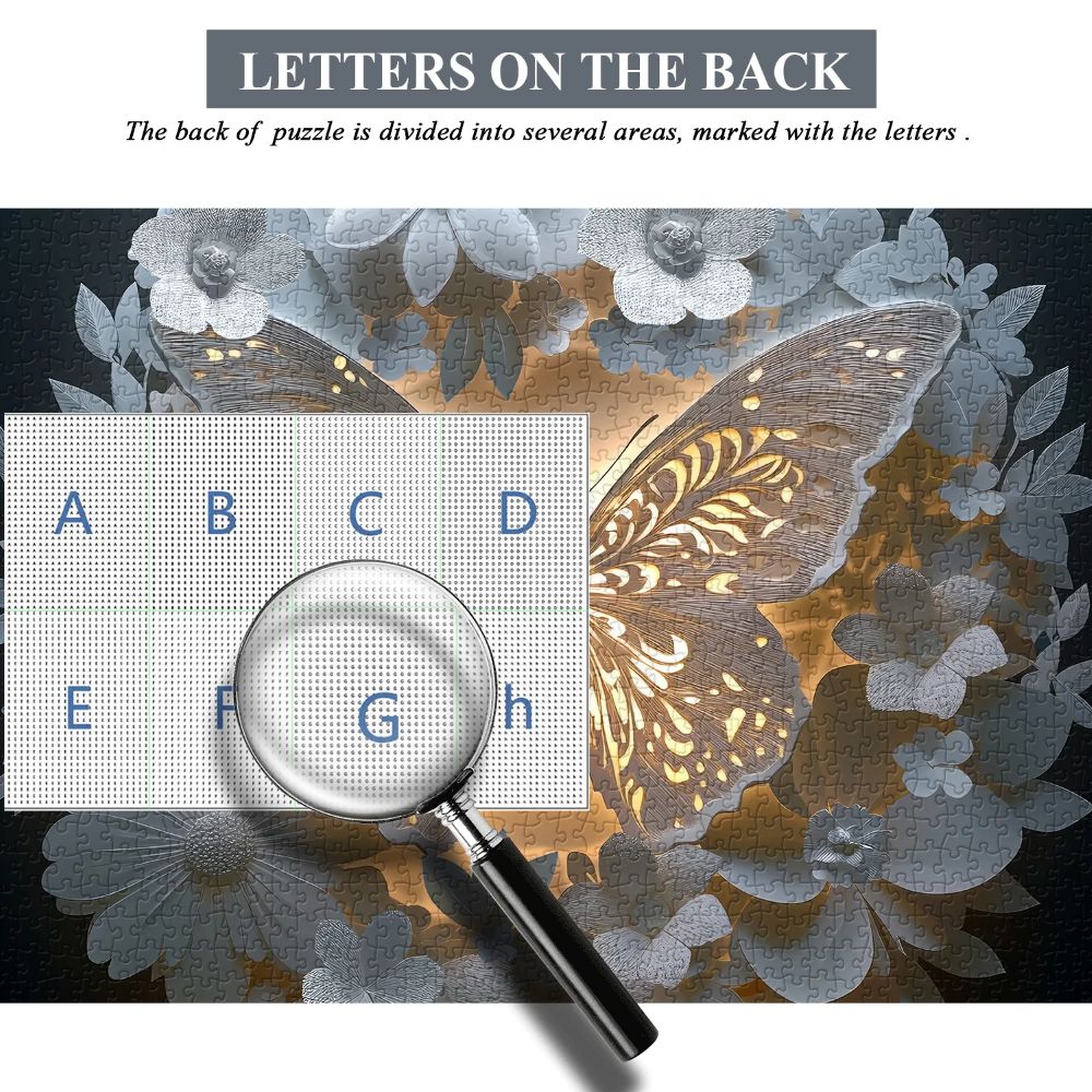 Butterfly Among Flowers Jigsaw Wooden Puzzle 1000 Pieces