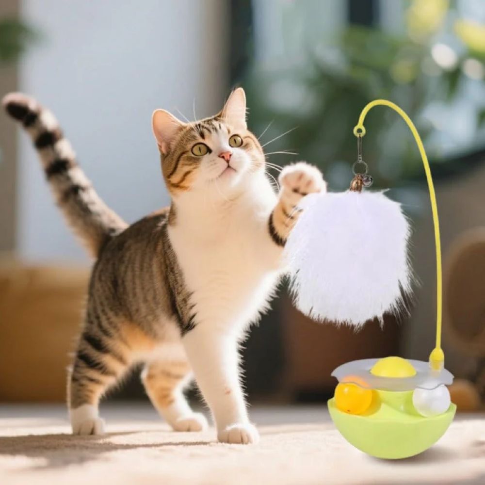 Wobble Pet Toy with Feather & Catnip