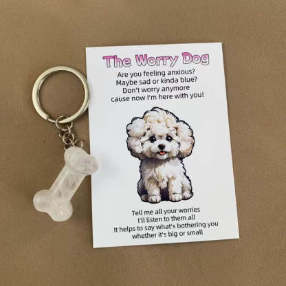 The Worry Dog Crystal Keychain – Emotional Support Gift