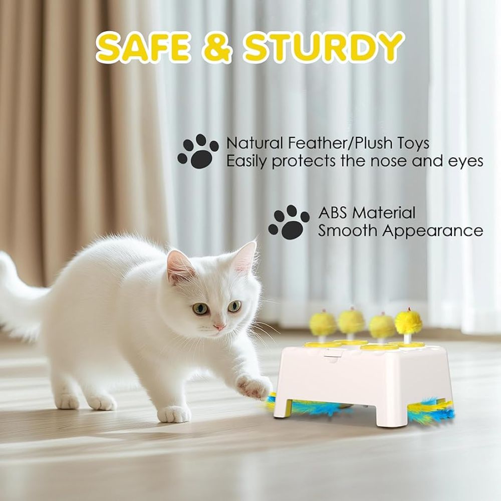 3-in-1 Automatic Interactive Cat Toy – Mouse, Feather & Sound Play