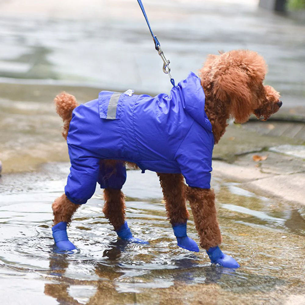 Waterproof Silicone Dog Rain Boots - 4-Pack