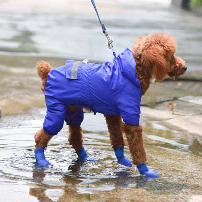 Waterproof Silicone Dog Rain Boots - 4-Pack