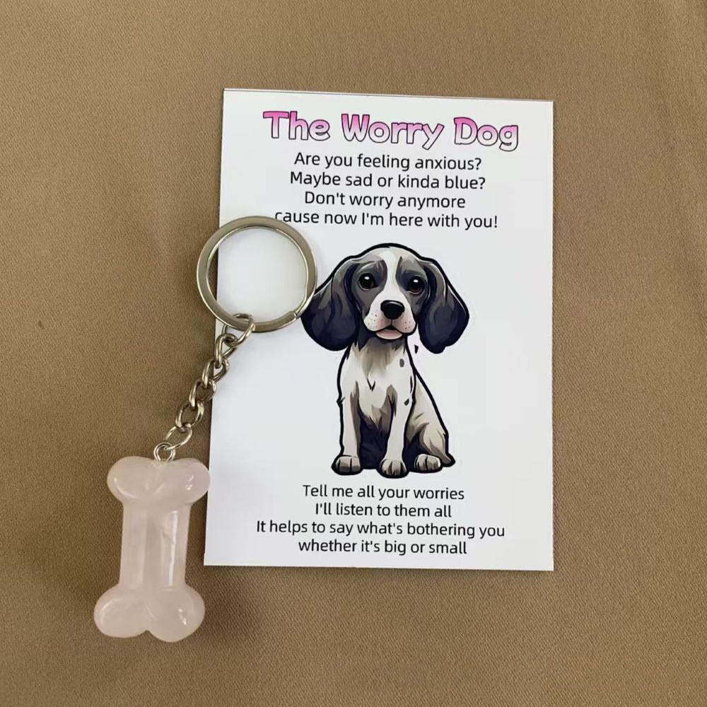 The Worry Dog Crystal Keychain – Emotional Support Gift