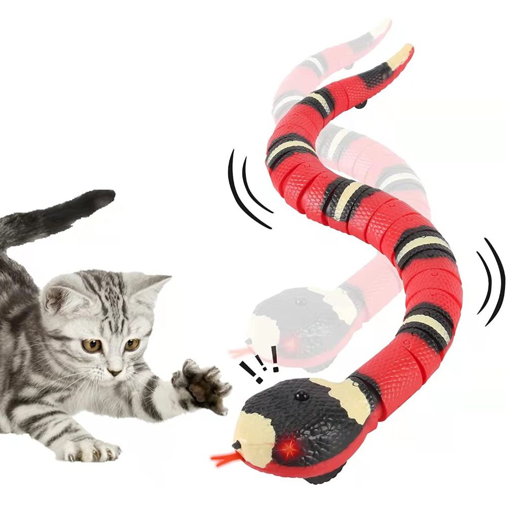 Realistic 3D Snake Interactive Cat Toy – Smart Sensor Automatic Moving Toy