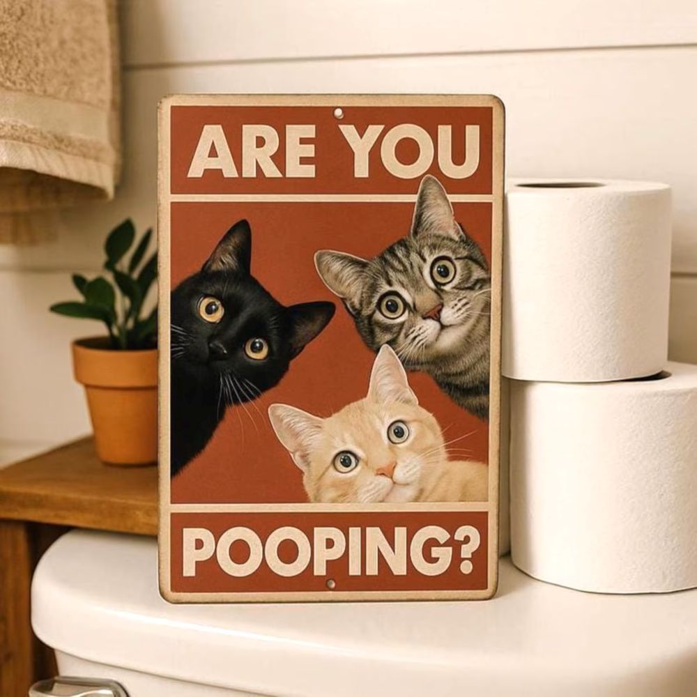 Vintage Black & White Humor Metal Sign