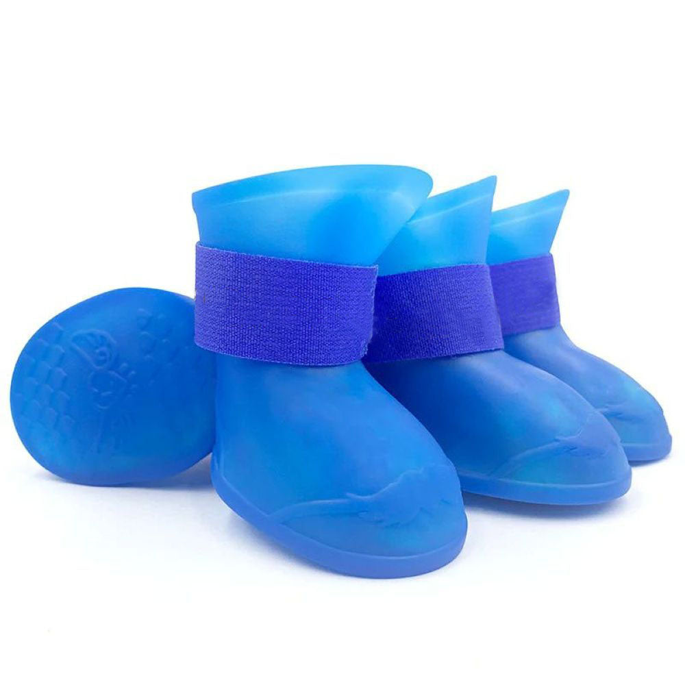 Waterproof Silicone Dog Rain Boots - 4-Pack