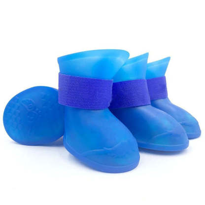 Waterproof Silicone Dog Rain Boots - 4-Pack
