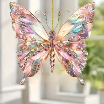 Crystal Butterfly Acrylic Pendant