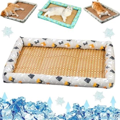 Breathable Rattan Cooling Pet Bed