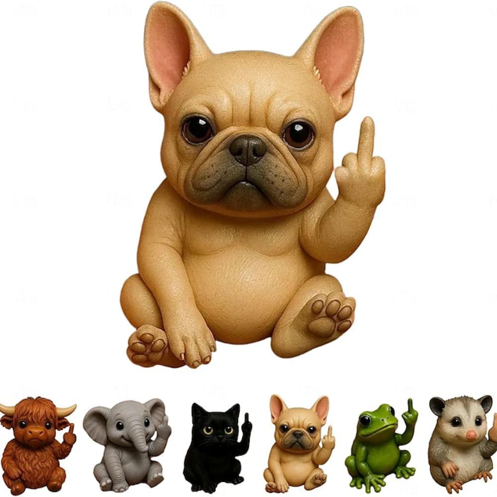 Funny Middle Finger Resin Animals