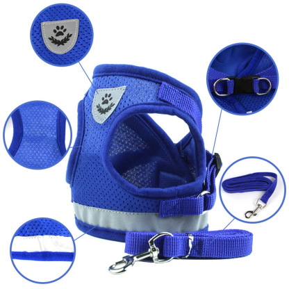 Reflective Safety Afety Harness and Leash Set (For Dogs XXXS to M)