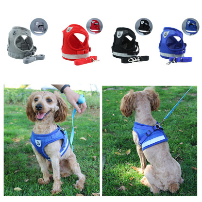 Reflective Safety Afety Harness and Leash Set (For Dogs XXXS to M)