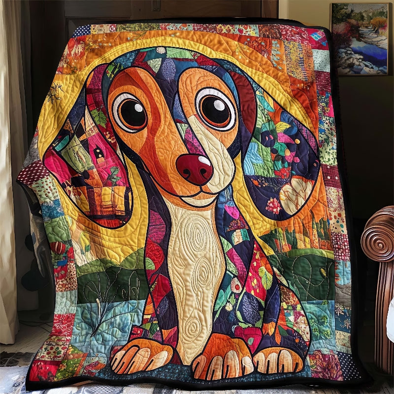 Colorful Dachshund Blanket - H323 - Premium Blanket