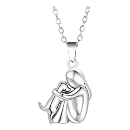 Dog Hug Pendant Necklace