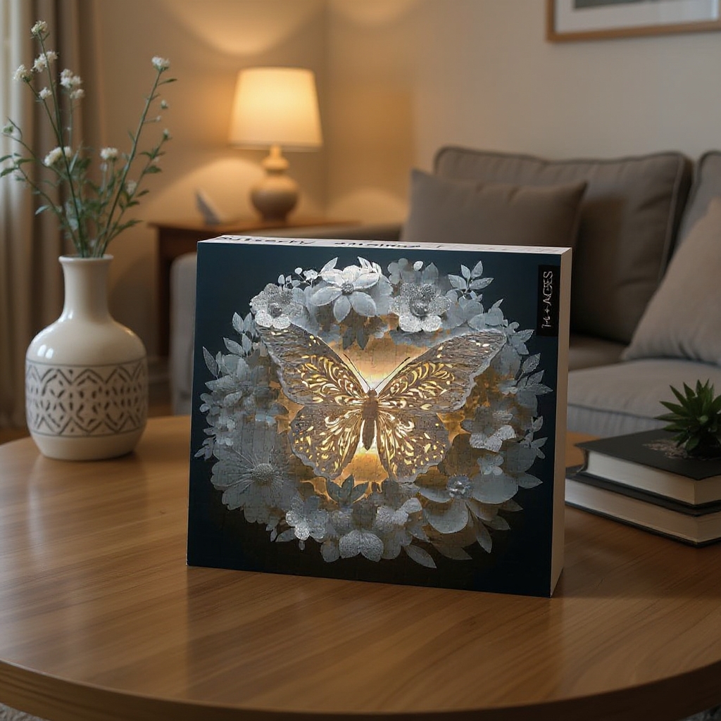 Butterfly Among Flowers Jigsaw Wooden Puzzle 1000 Pieces