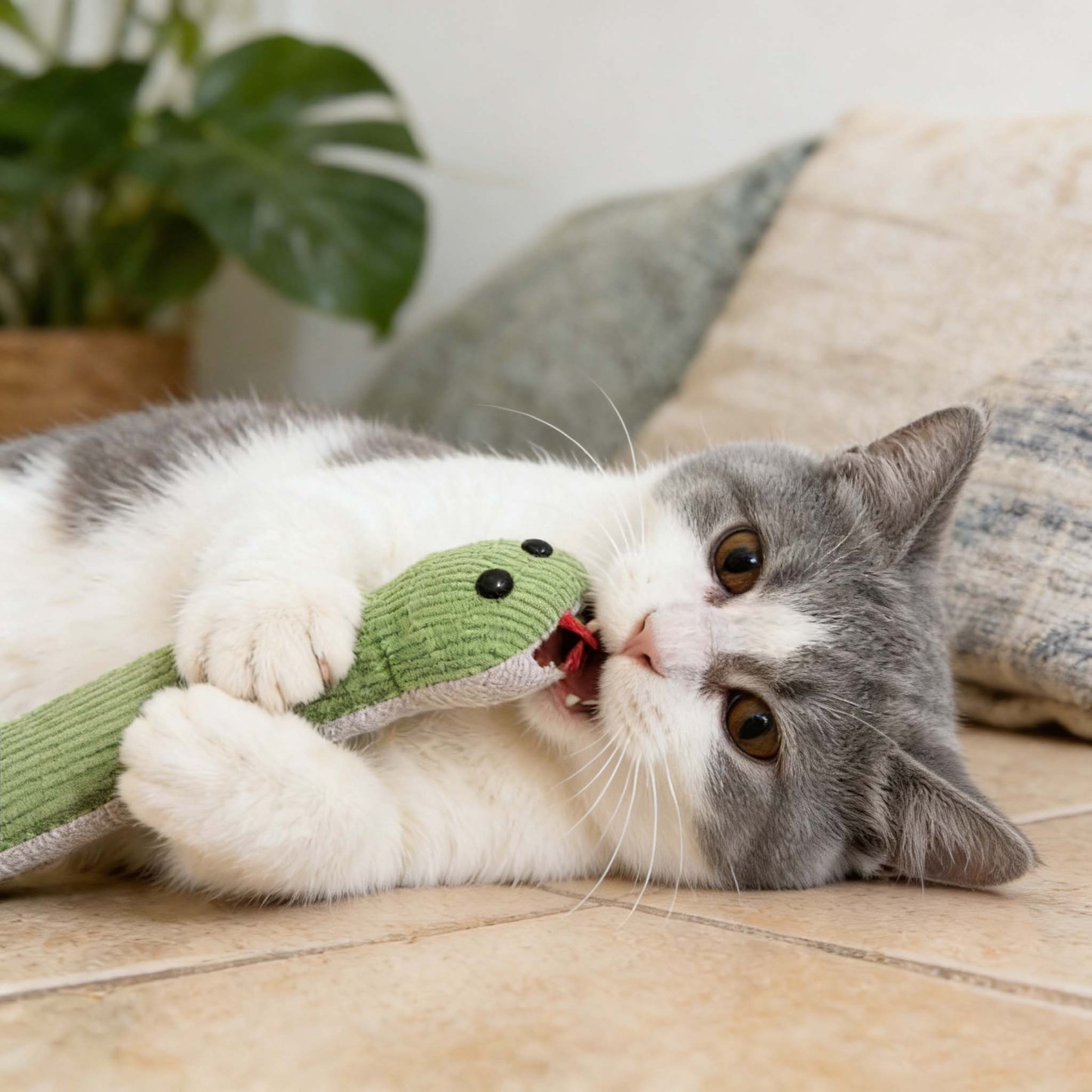 Interactive Snake Plush Toy For Cats & Dogs – Crinkle Paper Inside, Bite-Resistant Design