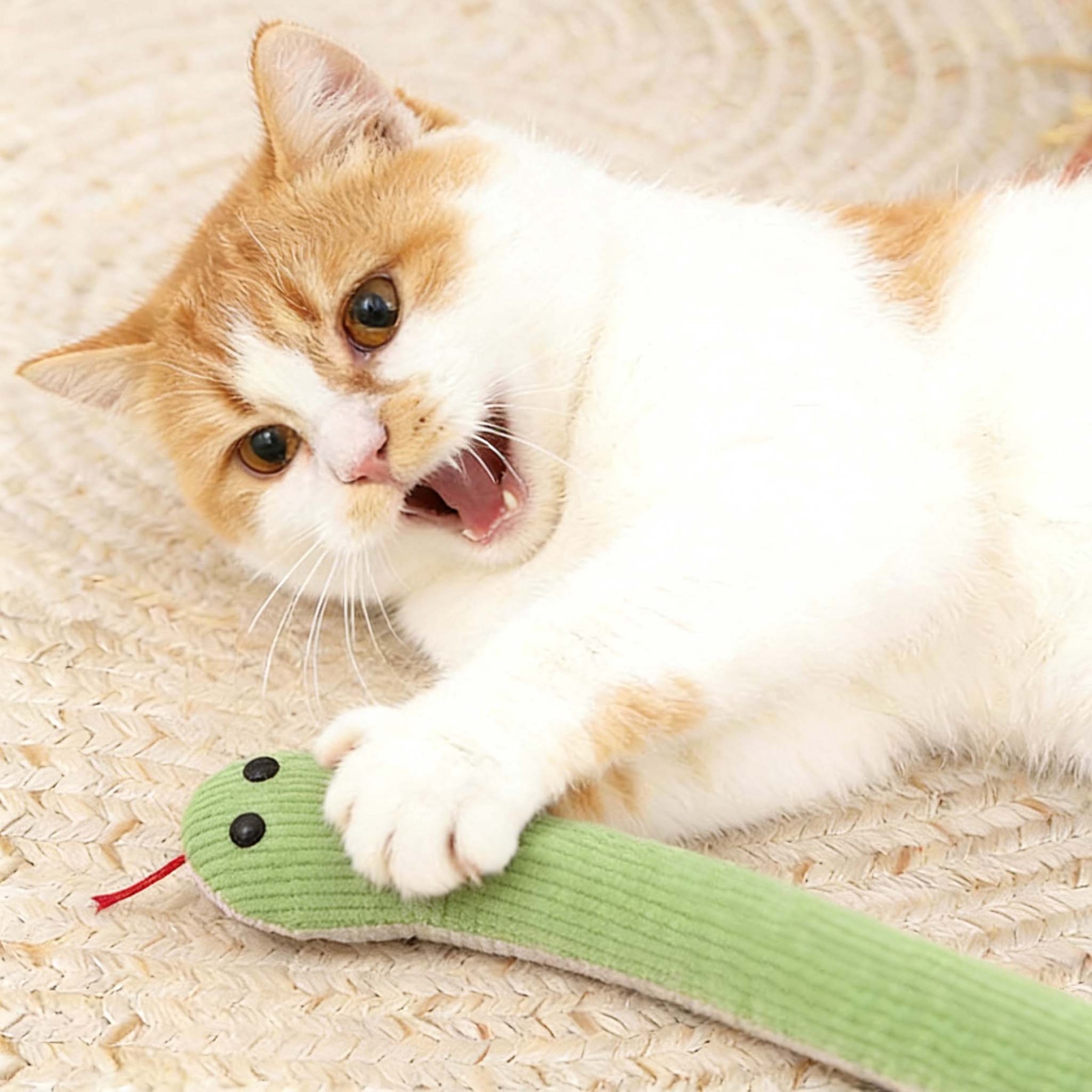 Interactive Snake Plush Toy For Cats & Dogs – Crinkle Paper Inside, Bite-Resistant Design