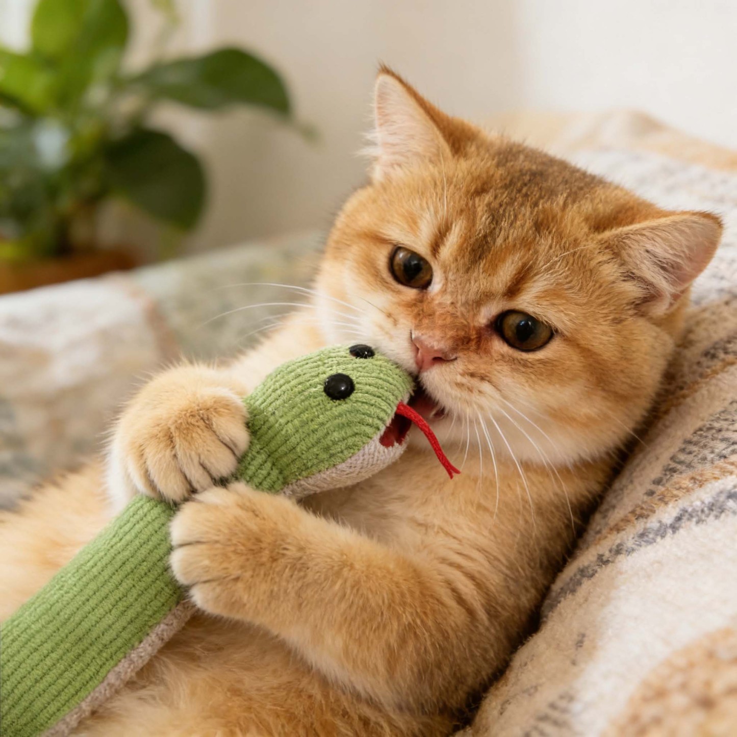 Interactive Snake Plush Toy For Cats & Dogs – Crinkle Paper Inside, Bite-Resistant Design