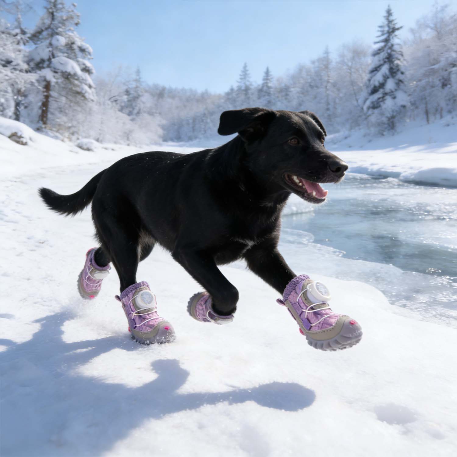 Fleece-Lined Winter Dog Shoes With Dial Fit System - 4-Pack
