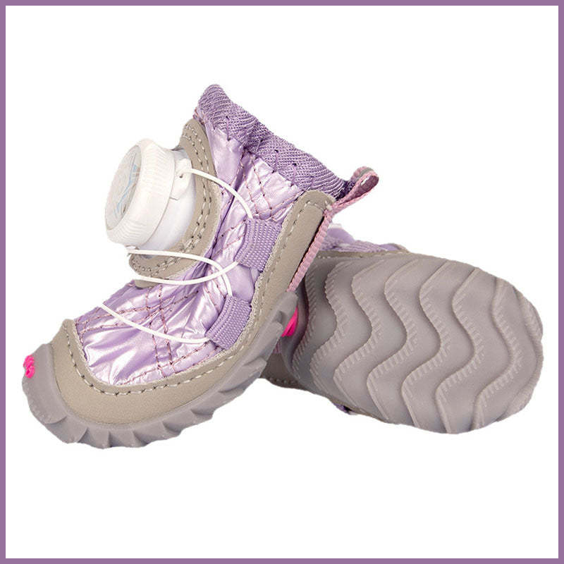 Fleece-Lined Winter Dog Shoes With Dial Fit System – 4PCS