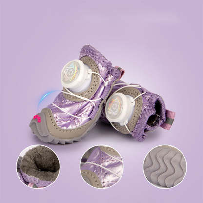 Fleece-Lined Winter Dog Shoes With Dial Fit System – 4PCS