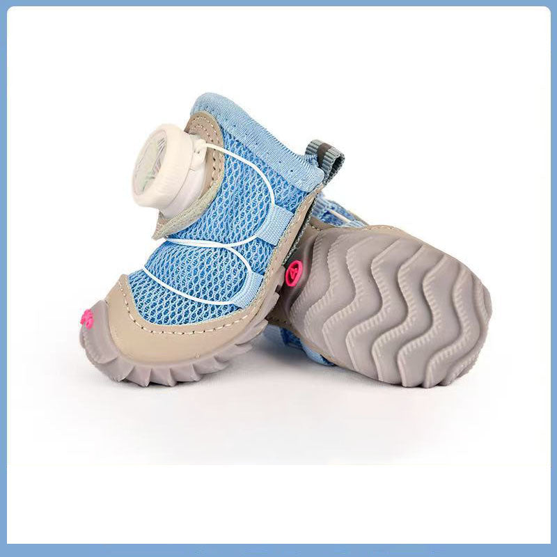 Ultra-Breathable Mesh Dog Shoes With Dial Adjustment – 4PCS