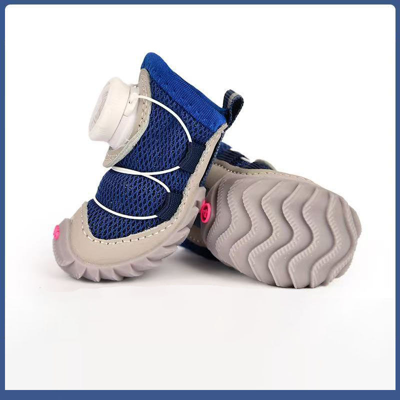 Ultra-Breathable Mesh Dog Shoes With Dial Adjustment – 4PCS