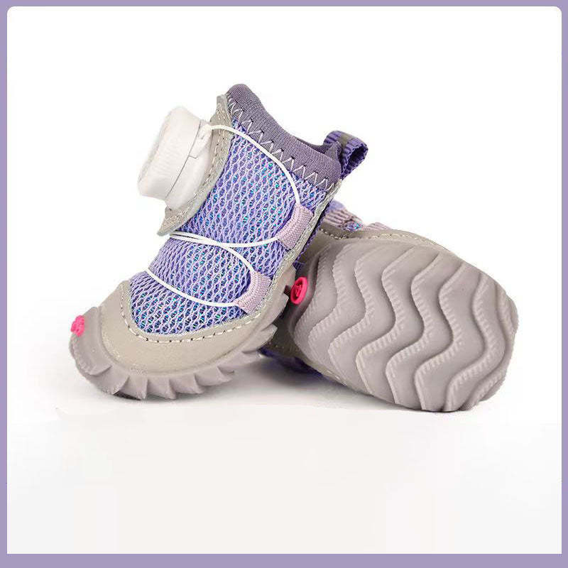 Ultra-Breathable Mesh Dog Shoes With Dial Adjustment – 4PCS