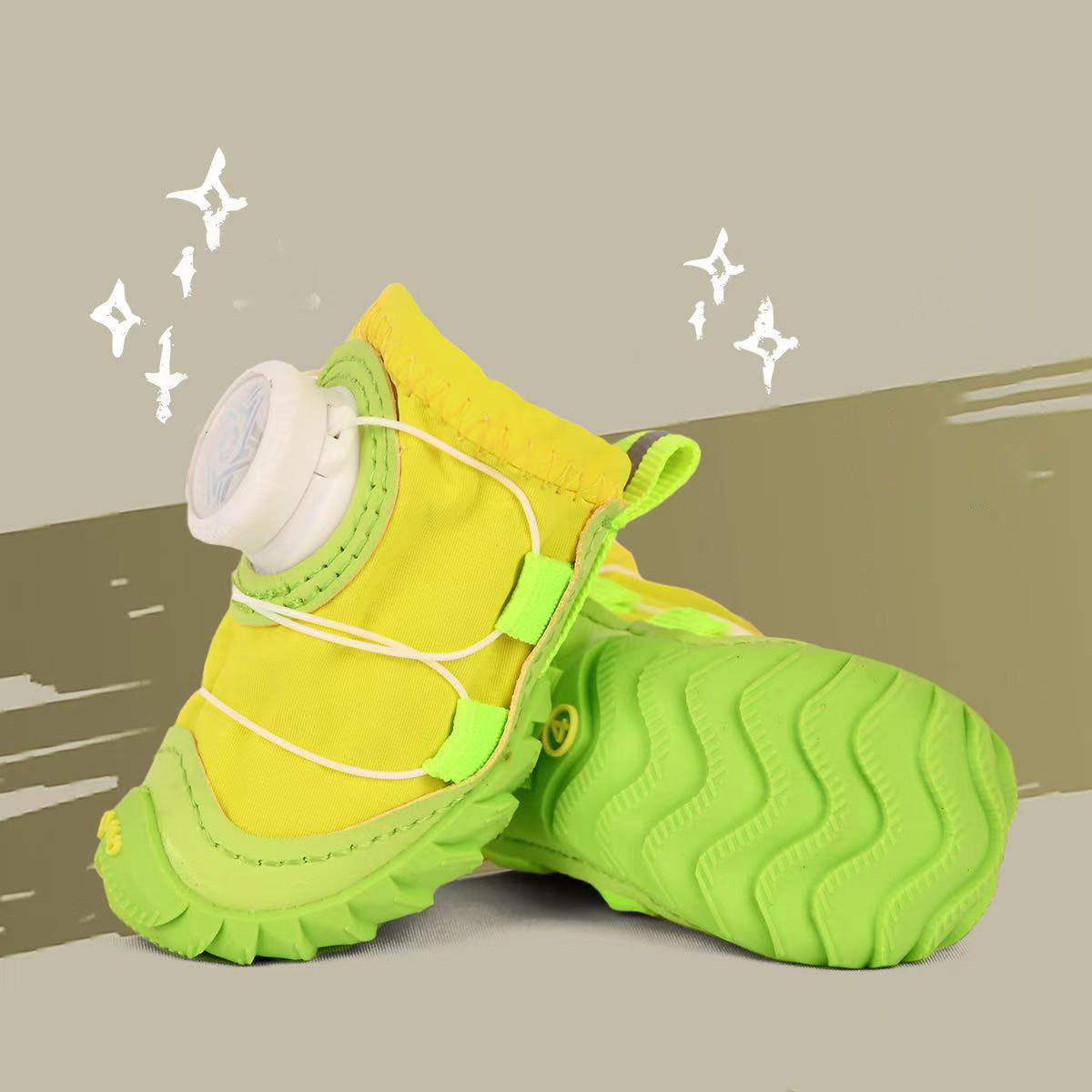 Stylish Colorblock Dog Shoes With Dial Fit System - 4-Pack