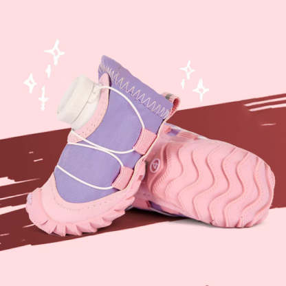 Stylish Colorblock Dog Shoes With Dial Fit System - 4-Pack